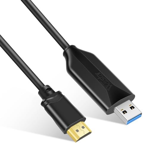 AXFEE Câble USB 3.0 vers HDMI, 1.5M 1080P USB 3.0/2.0 vers HDMI Mâles Compatible avec Windows 7/8/8.1/10/11/XP/MacOS, pour Projecteur PC HDTV TV
