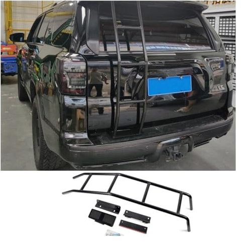 Baca De Coche para Toyota para 4Runner 2014 2015 2016 2017 2018 2019 2020 2021 2022 2023 Escalera de escotilla Trasera de Aluminio Estilo Negro Barras Transversales