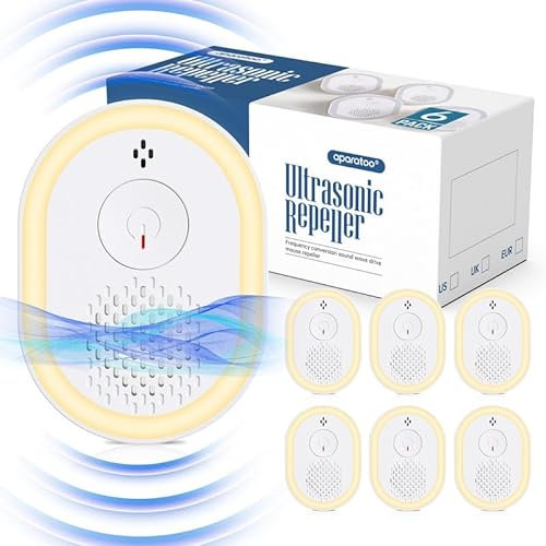 Mückenlampe, Insektenvernichter Elektrischer, 6 Stück Mückenschutz UV Mosquito Killer Ultraschall Schädlingsbekämpfer, Ultraschall für Mäuse Pest Control Repeller für Mücken,Kakerlaken,Motte,Ratten