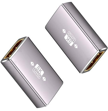 Duttek 8K DisplayPort auf DisplayPort Kupplung, Display Port Buchse auf Buchse Adapter 32.4Gbps - DP Coupler für TV, Monitore, Laptops, Projektoren (8K/60Hz, 4K/144Hz) - 2 Stück