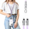 enablink Chaîne universelle pour téléphone portable, Handy Lanyard, Convient pour tous les smartphones, 60W USB C vers C câble de chargement Bande de téléphone portable Réglable et amovible Pourpre