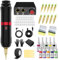 Hapaisslin Tattoo Anfänger Set, Tattoo Pen Set, Kartuschen-Tattoo-Maschine Set, Tattoo-Zubehör mit Tinte, Kartuschen-Nadeln, Übungsblatt, Gummihandschuhe (Schwarz)