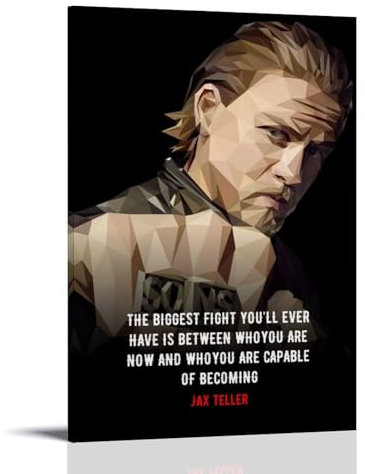 EGLOBICH Poster, Motiv: Sons of Anarchy Jax Teller, TV-Show, Wandkunst, dekorativ, ästhetisch, Leinwandposter, 40 x 60 cm, Rahmen-Sons of Anarchy Jax Teller
