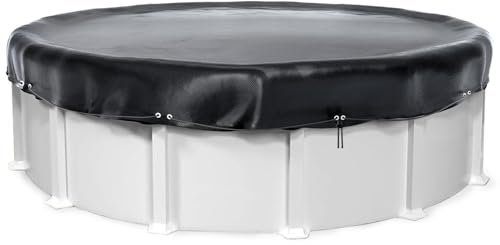 Bâche de protection ronde de 2,4 m pour piscine hors sol, imperméable, bâche de protection en polyéthylène résistante aux UV et à la poussière (noir)