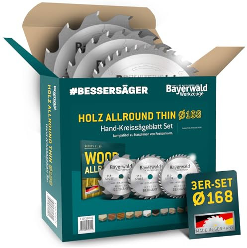 Bayerwald Kreissägeblatt Set Ø168 (3 tlg.) - für NE-Metall & Holz - geeignet für Akku-Handkreissägen von Festool uvm.