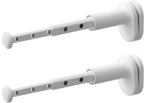Clip-on Kleiderlüfter weiß, 1/2 Stück 12,5-30cm Ausziehbar Kleiderstange, Platzsparende Wäscheständer mit 5 Löcher für Schrank, Organizer, Schrank, Badezimmer, Schublade, Hotel, Schlafsaal