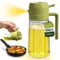 PORTENTUM Pulverizador aceite spray 2 en 1 aceitera spray pulverizador, Botella de vidrio de 500 ml / 17 oz para Freidora de Aire, Barbacoa (Verde)
