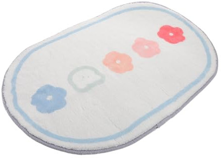 ERINGOGO Runder Junge Mädchen Teppich Für Badezimmer Trendiger Floraler Teppich Aus Weichen Materialien Süßer Badezimmerteppich Für Schlafzimmerdeko Bunte Blumenteppiche Mit
