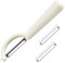 P-Schäler Tupper Set,Sparschäler Linkshänder mit 2 Ersatzklingen,Kartoffelschäler für Spargelschäler Gemüse,Gemüseschäler für Tupperware Ersatzklinge,Schälmesser Ersatzteile,Universalschäler (Weiß)