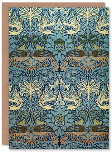 Artery8 William Morris Art Card Peacock and Dragon Pattern