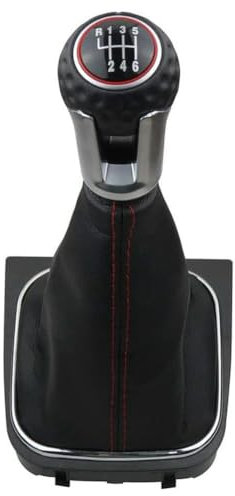 RTYBCDE 6-Gang-Schaltknauf, Gamaschen-Manschettenabdeckungssatz, Schaltknauf, für Golf 5 6 MK5 MK6 GTD R32 R20 2004-2013