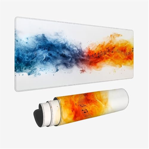 Couleur Tapis de Souris XXL 1500x800mm Tapis Souris Notes De Musique Mouse Pad avec Antidérapant et Imperméable, Desk Mat avec Bords Cousus pour Gamer, Ordinateur, PC, Ordinateur Portable,Model462