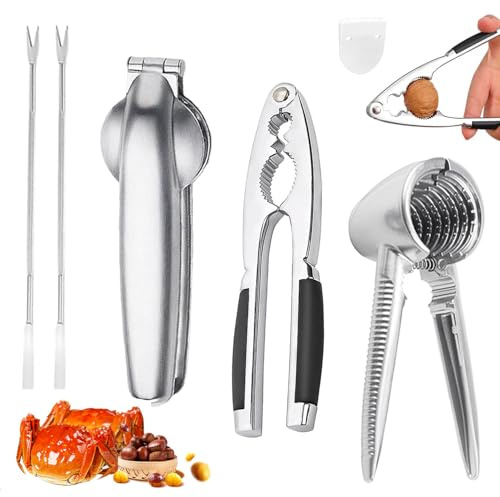 YISKY 2 Pcs Nußknacker + Maronizange, Kastanien Clip, Walnuss Zange, Nussknacker Walnüsse, Maronen Schneider, Nussknacker Metall, Haselnuss öffner, Walnüsse Nußknacker, für Walnüsse Kastanien Nüsse