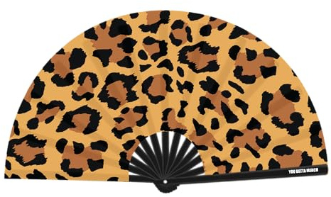 Leopard Print Clack Fan, Bamboo Hand Fan