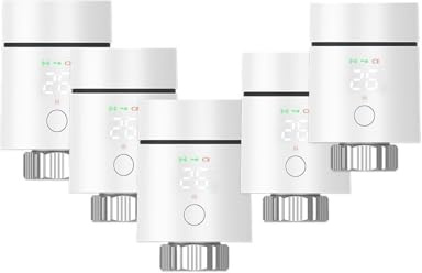 5pc 3.0 Thermostat Radiator Valve,Smart TRV Thermostatic Temperature Controller Support