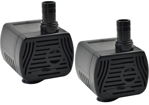 CONQUERALL 2PCS DC 3.5-9V DC Micro Submersible Pump USB Interface 200L/H Adjustable Flow Rate with Solar Panel Applicable
