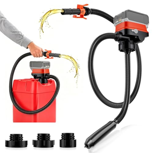 Bomba Combustible Eléctrica con Parada Auto 12L/min, Bomba Eléctrica de Transferencia de Combustible para Gasolina, Diésel y Aceite, Bomba Gasolina Bomba Gasoil para Coche Generador, con 3 Adaptadores