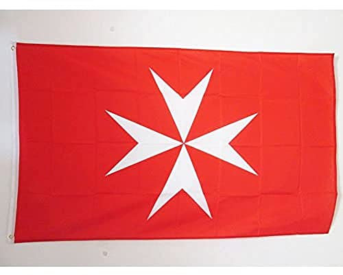 AZ FLAG - Drapeau Activités de l’Ordre de Malte - 150x90 cm - Drapeau Saint-Jean De Jérusalem 100% Polyester Avec Oeillets Métalliques Intégrés - Pavillon 110 g