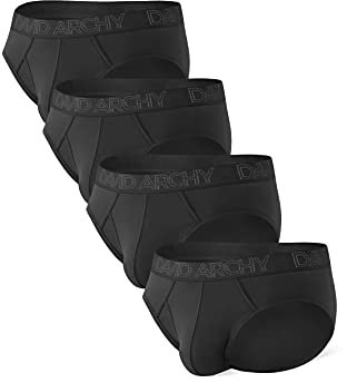 DAVID ARCHY Men's Underwear Bamboo Briefs Super Soft Comfort Lightweight Pouch Briefs 4 Pack