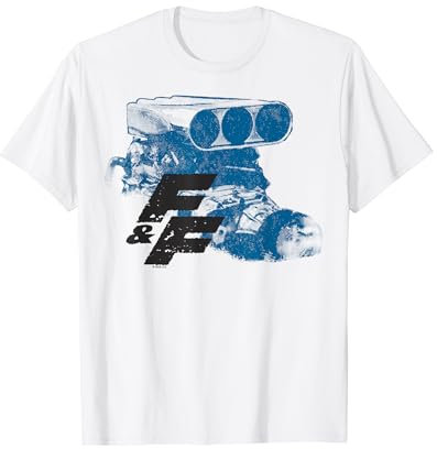 Fast & Furious Blue Hue Engine Block Distressed Logo T-Shirt