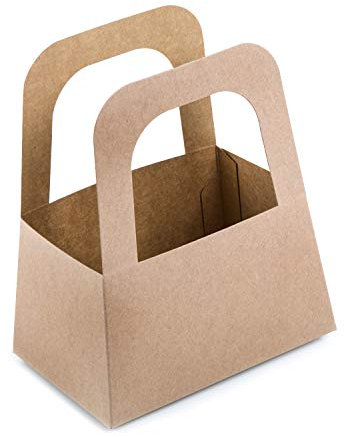 Logbuch-Verlag 50 kleine Geschenkkörbe Kraftpapier Körbchen 14,5 x 17,5 x 10 cm Geschenk Verpackung Kunden