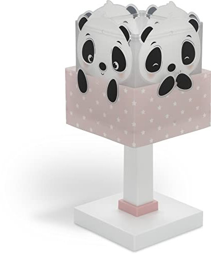 Dalber Kinder Tischlampe Nachttischlampe kinderzimmer Panda tiere Pandabär Rosa, 63161E, E14