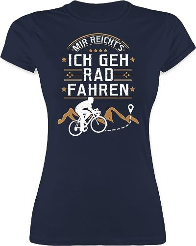 Shirt Damen - Radsport - Mir reichts ich GEH Rad Fahren I Geschenk Radfahren Geschenke - L - Navy Blau - Tshirt Frau Fahrrad Radfahrer Biker t-Shirts rennrad rädern Shirts radel Mountainbike
