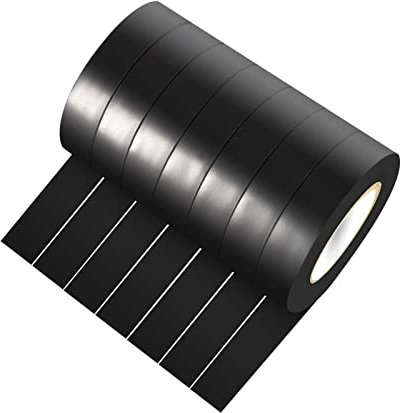 Xrkuu 7 rollos de cinta aislante eléctrica negra, 17 mm x 15 m, cinta aislante de PVC impermeable para aislar y proteger cables, instalaciones y reparar