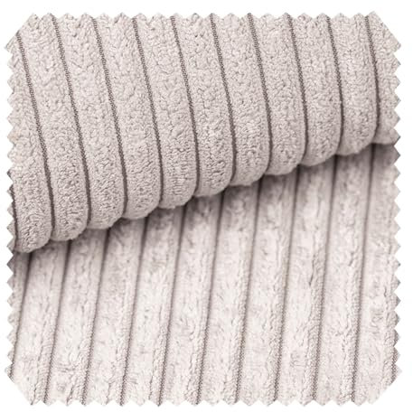 novely® PORTO - Polsterstoff in Breitcord-Optik - Ultraweicher Möbelstoff - Pflegeleichte Meterware 1 lfm Farbe: 100 Beige