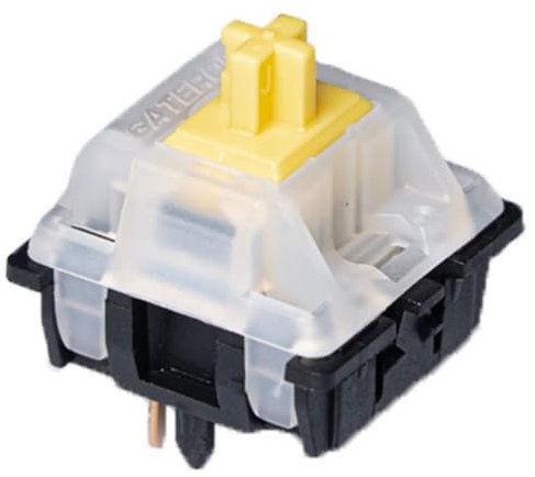 Gateron KS-3X47 Milky Yellow Switches Keyboard MX 5 pin Switches Suitable for Mechanical Keyboard RGB Lamp Shaft Body(72pcs,Yellow)