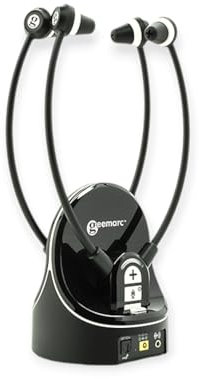 Geemarc CL7370 Opti Duo - Casques TV Amplifiés avec Connecteur Optique - Peuvent Servir d’Amplificateur d’Écoute pour Amplifier Les Sons Ambiants - Perte Auditive Faible ou Sévère - Version FR