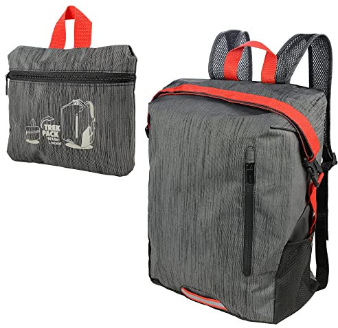 Troika Trekpack Roll Top Rucksack faltbar aus Polyester in der Farbe Grau, Maße: 51cm x 40cm x 10cm, RUC02/GY