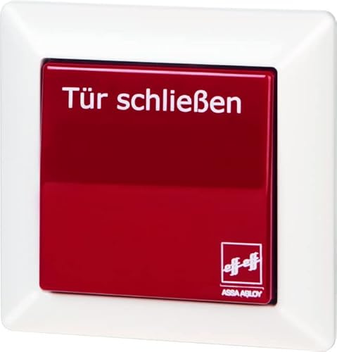 ASSA ABLOY Unterbrechertaster Jung 533 U, Mit rotem Betätigungsfeld, Beschriftung ?Tür schließen?, Unterputz