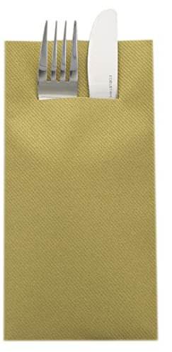 Besteckserviette aus GMIAir, Ideal für private Feiern und Gastronomie, 40 x 40 cm, 1/8 Falz, 75 Stück, Farbe gold