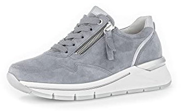 Gabor Damen Low-Top Sneaker, Frauen Halbschuhe,Wechselfußbett,Komfortable Mehrweite (H),straßenschuhe,Sportschuhe,Nautic/Aqua,40.5 EU / 7 UK