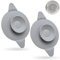 Universal Abfluss Stöpsel, 2 Stück, Ø 11 cm, Grau, Silikon, für bis Ø 100 mm Ventilablauf, mit Saugnäpfen, Essensreste - und Haarsieb Filter, Ablauf Sieb Spüle, Waschbecken, Badewanne, Stopfen Küche
