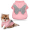 Warm Haustier Pullover für Welpen Katzen Winter Hunde Strickwaren mit Schleife Welpen Sweater Klein Hundemantel Hundebekleidung für Chihuahua Yorkshire Weihnachten (Rosa, Grau)