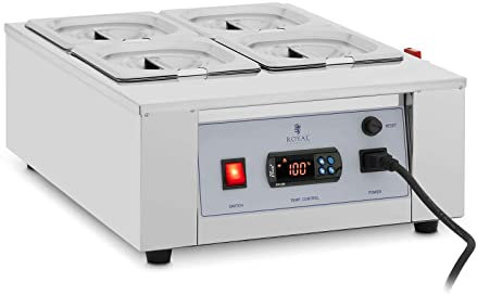 Royal Catering RC_CMM_03 Chocolate melter 4 x 1.5 l up to 412 °C Chocolate melter Chocolate warmer electric chocolate melter