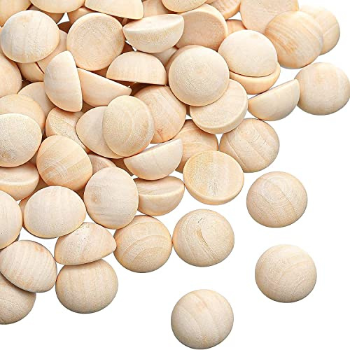 150pcs 20mm Split Half Wooden Balls for Crafts, Painting, DIY & Decorations