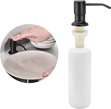 Built In Stainless Steel Sink Soap Dispenser Sink Dispenser Pump 350ml Kitchen Soap Dispenser Liquid Dispenser 360° Rotation Nozzle for Kitchen Sink