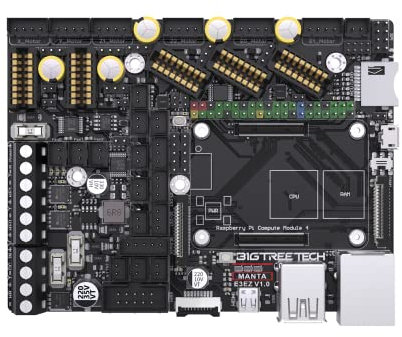 BIGTREETECH Manta E3 EZ Control Board 32Bit, Neues Upgrade Silent Board unterstützt Klipper-Firmware mit CM4/CB1, kompatibler EZ2209-Schrittmotortreiber für Ender-3 3D-Drucker