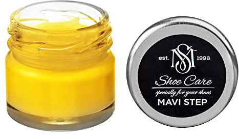 MAVI STEP Crème de Beauté pour Chaussures en Cuir à Base de Cire - 107 Jaune Brillant
