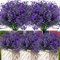 Artificial Flowers Outdoor, 12 Bundles Artificial Shrubs Bushes Fake Plants UV Resistant Faux Plastic Flowers for Outside Garden Porch Hanging Baskets Window Box Decoration, Purple