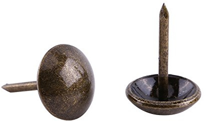 100 Chiodi per Tappezzeria Vintage, Chiodi per Tappezzeria, Targhetta in Metallo Bronzo, Chiodi per Tappezzeria per Mobili, Set di Chiodi per Divano, Porta, Borchia Decorativa (11 * 17 mm)