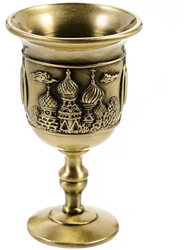 UPKOCH Copa De Vino Metalica Antigua Copa De Vino Retro Copas De Vino Talladas Copa Metalica De Whisky Copas De Champán Copa Retro Fiesta De Cena Aleación De Zinc Accesorios Anticuado