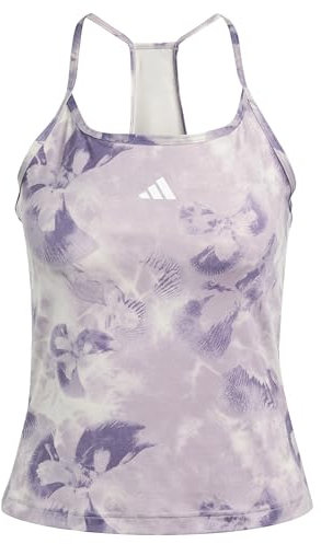 adidas Damen Train Essentials AOP Flower Tie-Dye Tank Top Tanktop, Putty Mauve/Preloved Fig, M