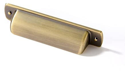 khtumeware 10 Stück 64 mm gebürstetes antikes Messing Drawaer zieht Schrank Tasse Züge Küche Hardware Vintage Schrankgriffe Schubladengriffe Knäufe