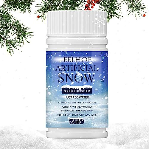 Kasmole Sofortiger Schnee - Künstlicher Kunstschnee für Weihnachtsdekoration - Erwachsene Kinder Spielen Spielzeug Instant Snow zum Bauen von Schneemännern, zum Kämpfen mit Schneebällen