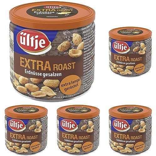 ültje Extra Roast Erdnüsse, gesalzen, Dose, 180g (Packung mit 5)
