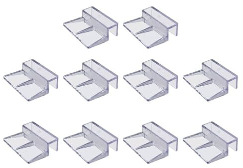 CLSSLVVBN 20x einfach zu befestigende Aquarium Clips, praktische Aquarium Glasabdeckungshalter, Aquarium Abdeckungshalterungen, Acryl, praktisch